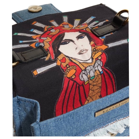 KOORELOO Amalfi Fringe Denim Crossbody Bag - Picture 2 of 11